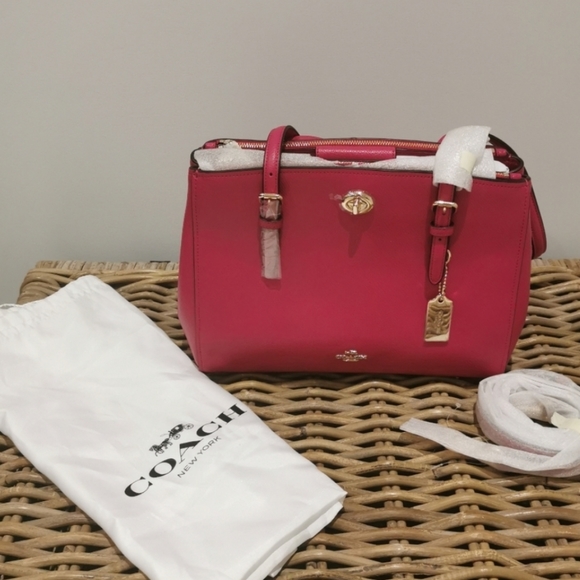 NWT  coach turnlock carry all crossgrain leather - Picture 12 of 13